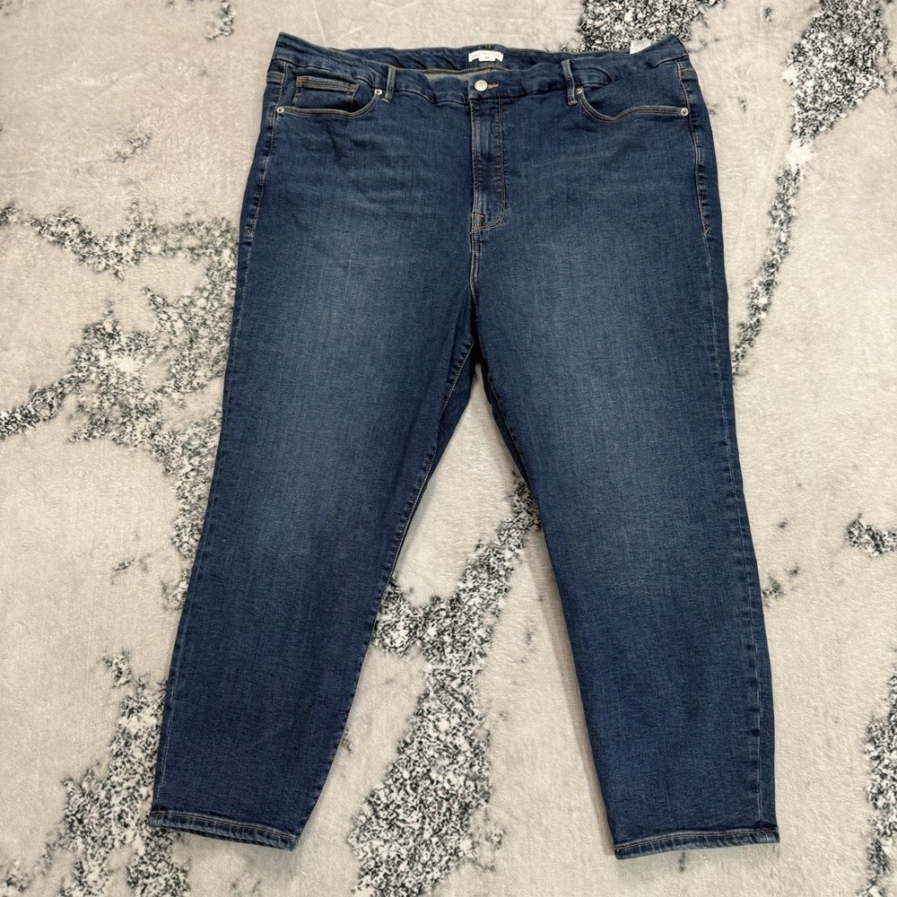 Good American Jeans Good Petite Skinny Womens Size 24 Blue Stretch Denim Blue